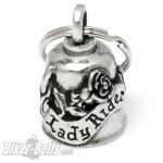 Lady Rider Biker-Bell mit Rose Glücksbringer für Motorradfahrerinnen Gremlin Bell